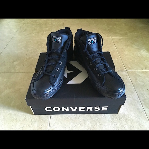 NIB Converse All Black CTAS Street Mids, Size 13 - Picture 1 of 6